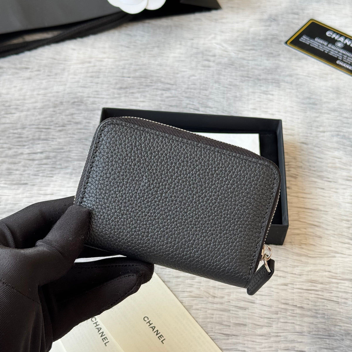 Lychee-Grain Zip Coin Purse (Premium Quality)