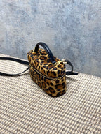 Leopard-Effect Leather Vanity Bag (Premium Quality)