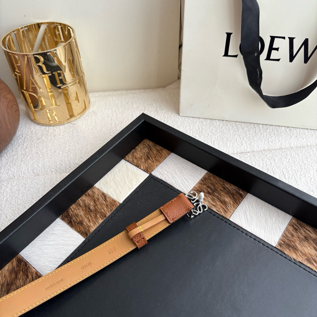 Anagram Buckle Leather Belt