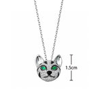 Cat Fine Jewelry Necklace | Tsavorite &amp; Sapphire | 925 Silver & 18K Gold