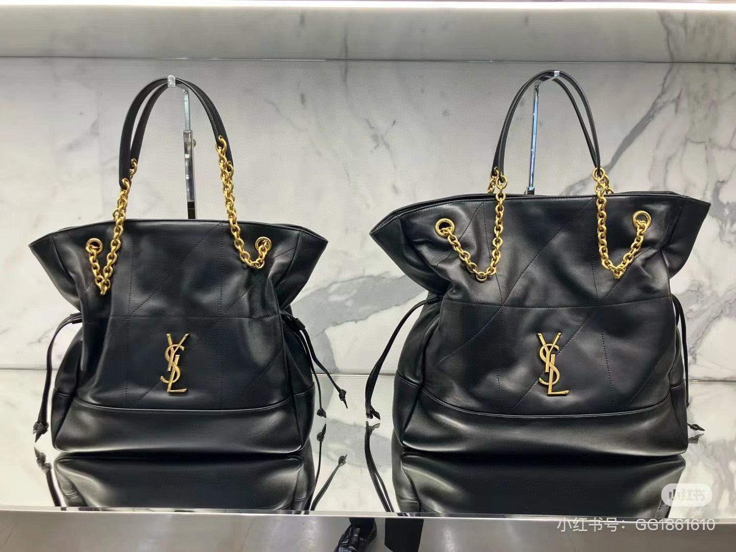 Elegant Black Lambskin Shoulder Tote