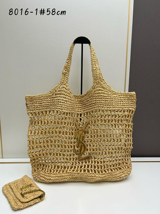 Y*S*L Raffia ICARE Large Size with Small Bag