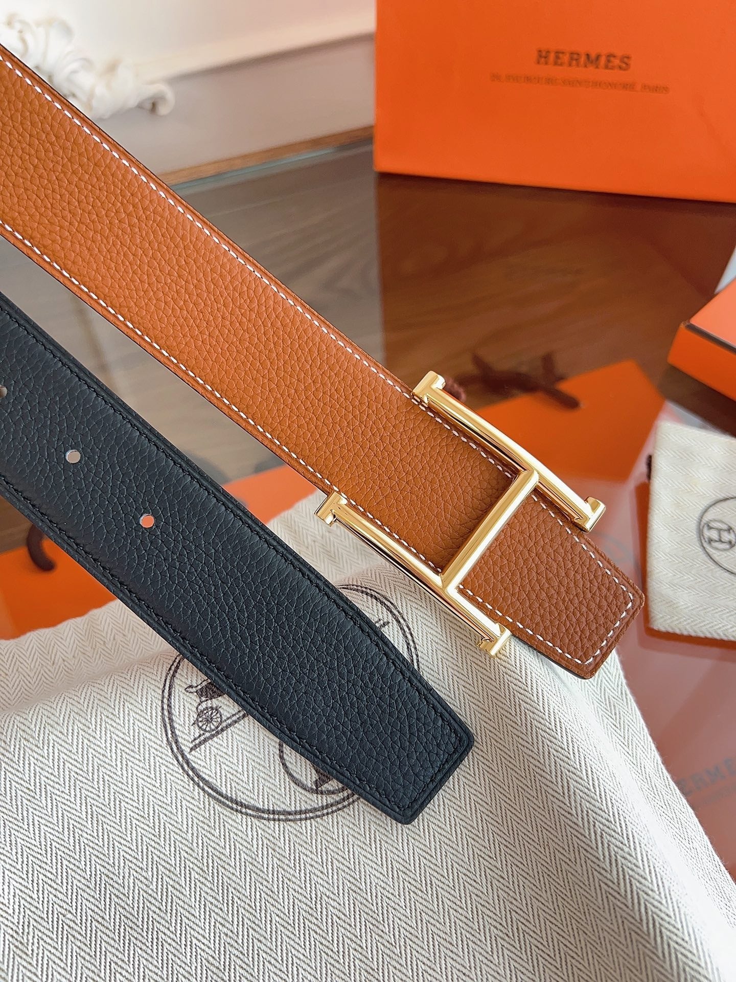 Premium Reversible Leather Belt — 3.8cm Width