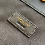 Elegant Black Lambskin Shoulder Tote