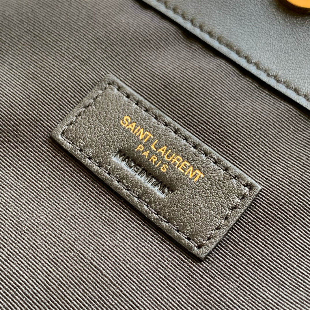 Elegant Black Lambskin Shoulder Tote