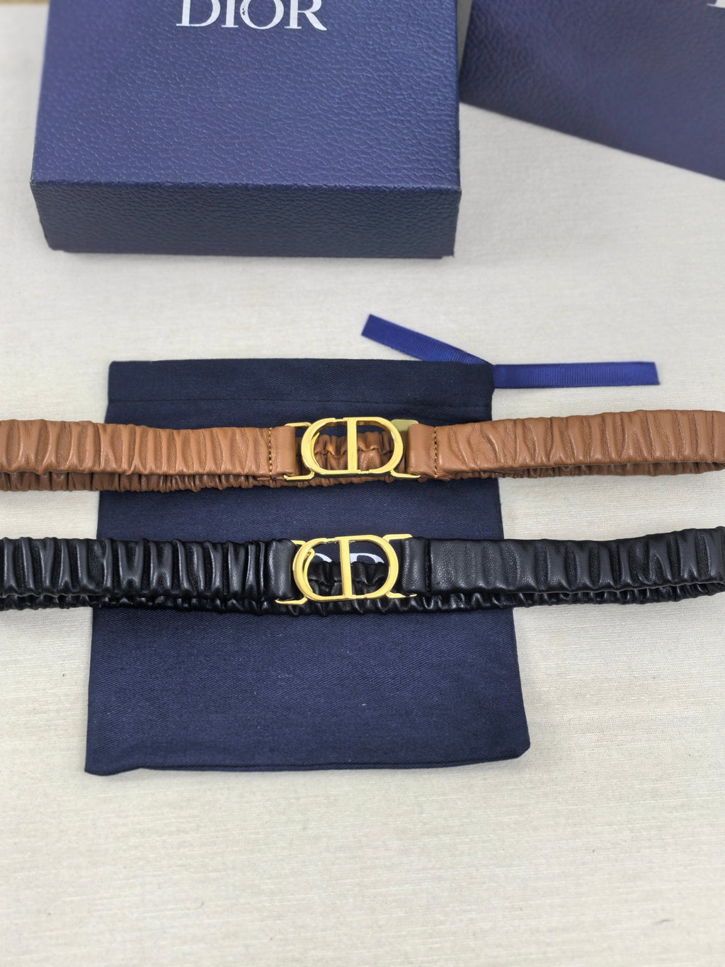 Gold Buckle Elastic Waist Belt