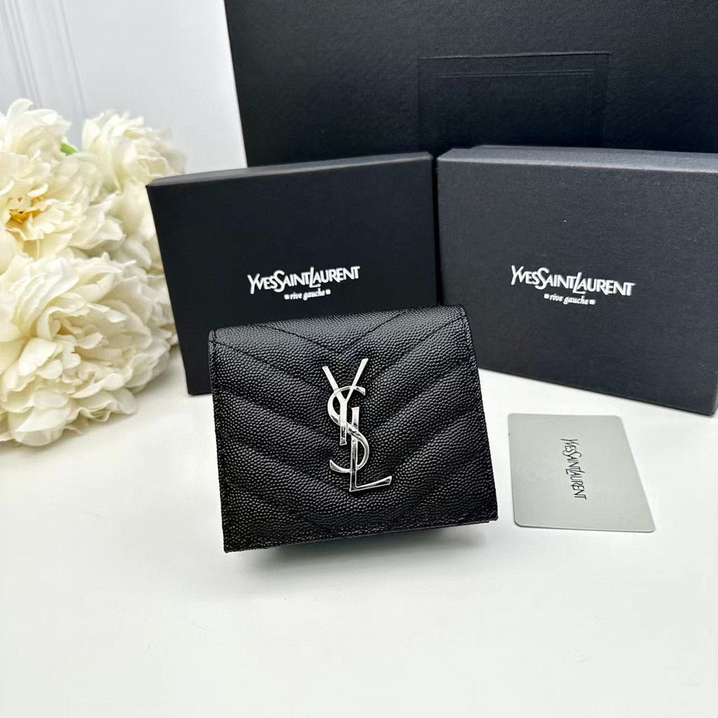 Y Compact Leather Bi-Fold Wallet