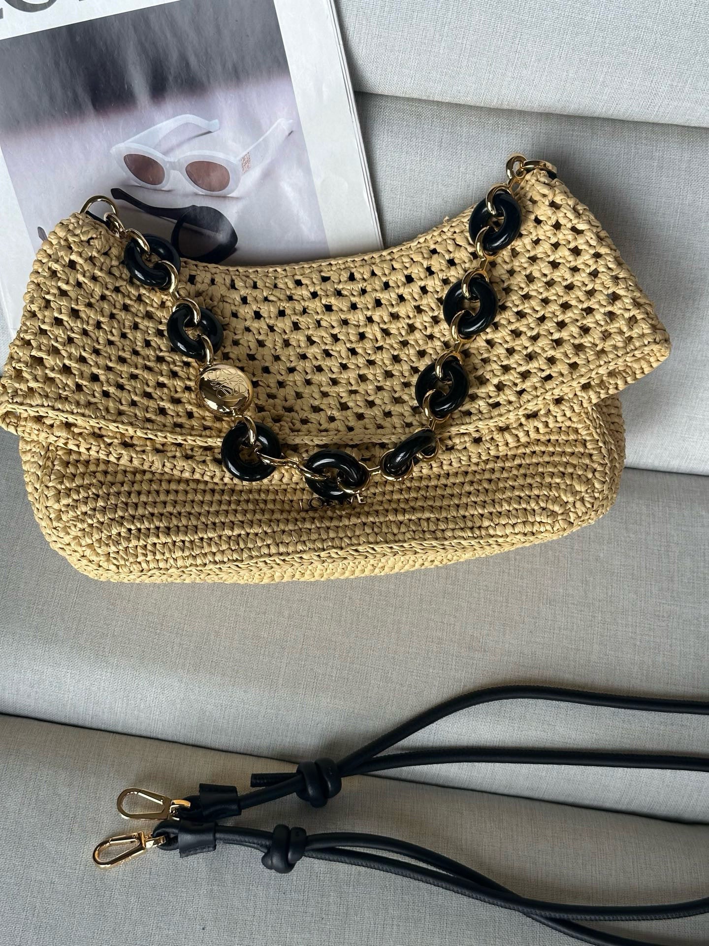 Woven Straw Bag | 7019A | Chain Strap (Premium Quality )