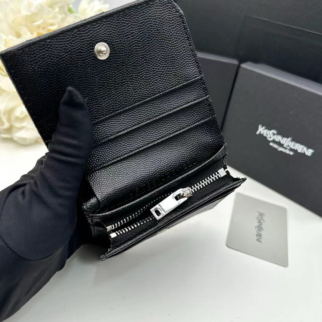 Y Compact Leather Bi-Fold Wallet