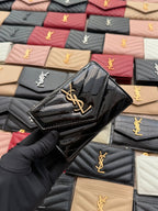 Matelassé Short Leather Envelope Wallet (Premium Quality )