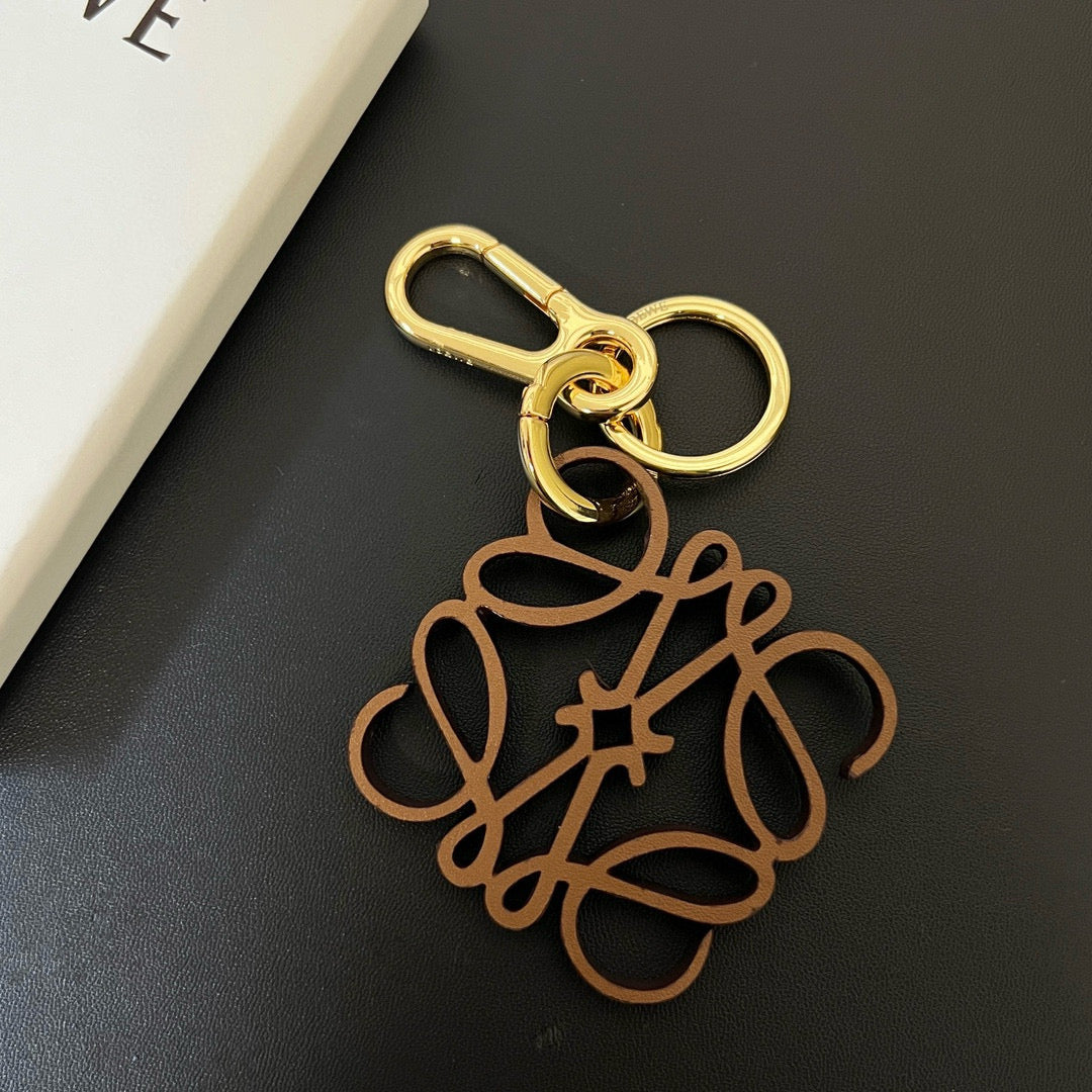 Two-Tone Leather Key Charm