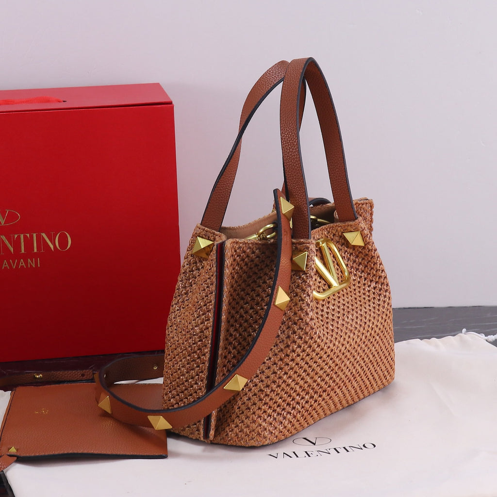 Handwoven Studded Tote Bag