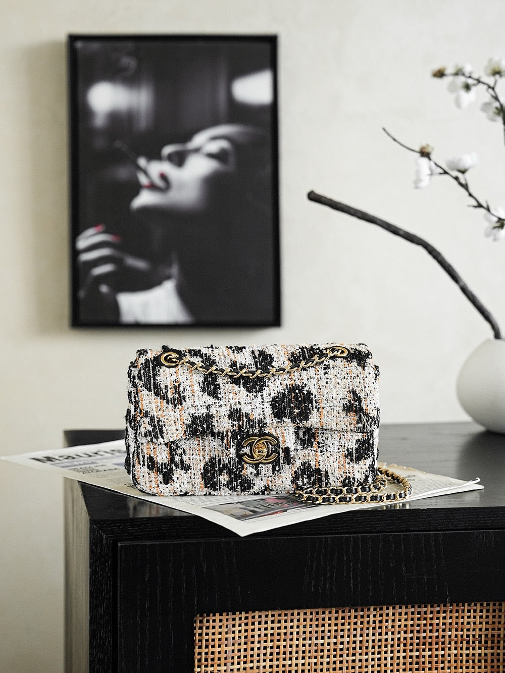 26A Leopard Tweed CF Bag | Premium Quality
