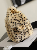 Spotted leopard plush Hobo bag (Premium quality )
