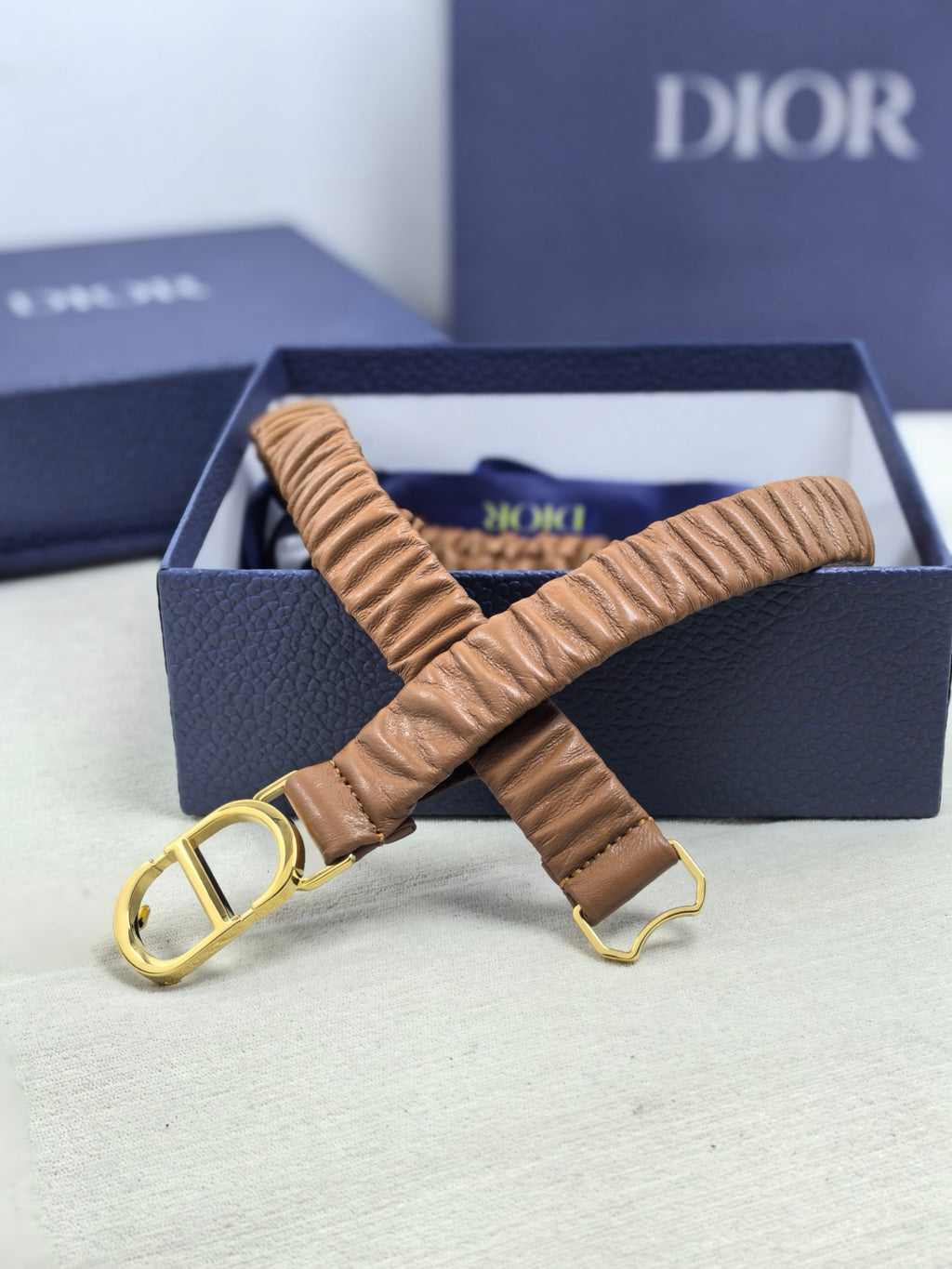 Gold Buckle Elastic Waist Belt
