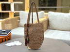 Handcrafted Raffia & Leather Tote  (Premium Quality)