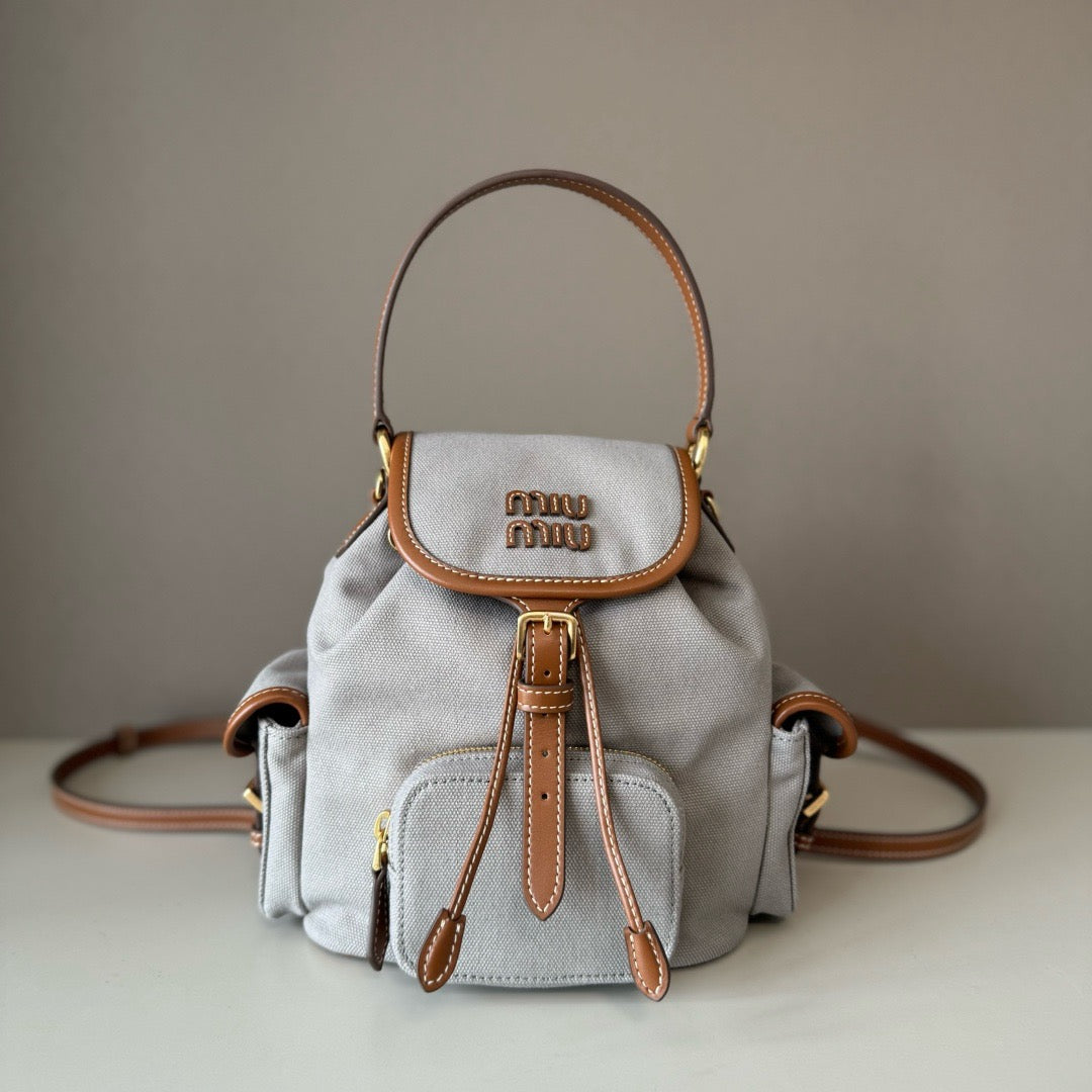 Premium Canvas &  Calfskin College-Style Backpack – JKS