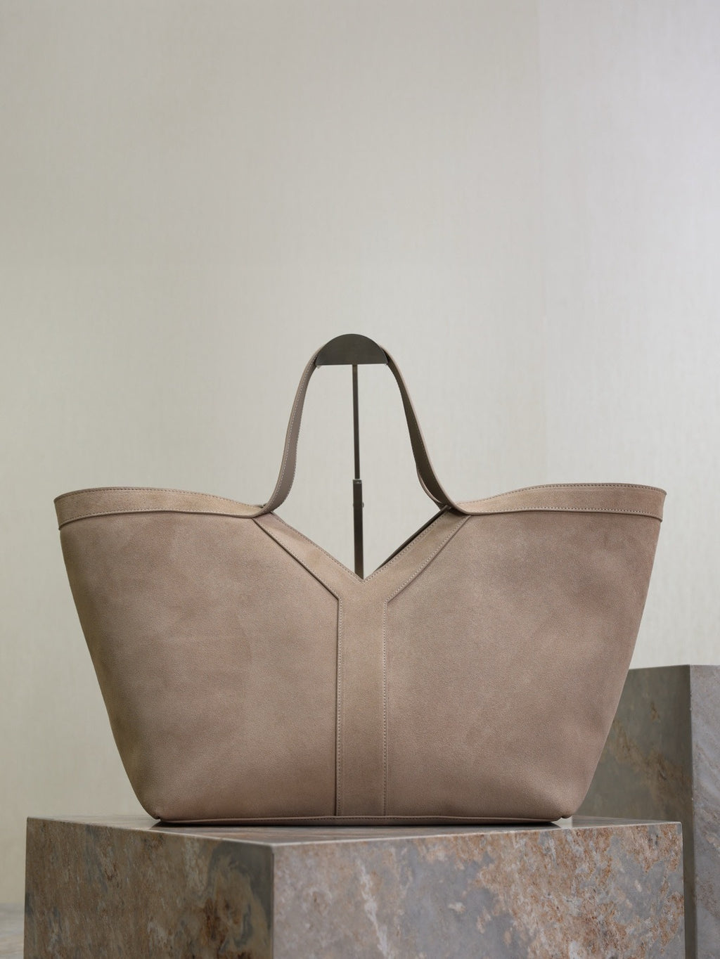Y Suede & Calfskin Logo Tote Bag  |Premium Quality |
