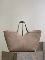 Y Suede & Calfskin Logo Tote Bag  |Premium Quality |