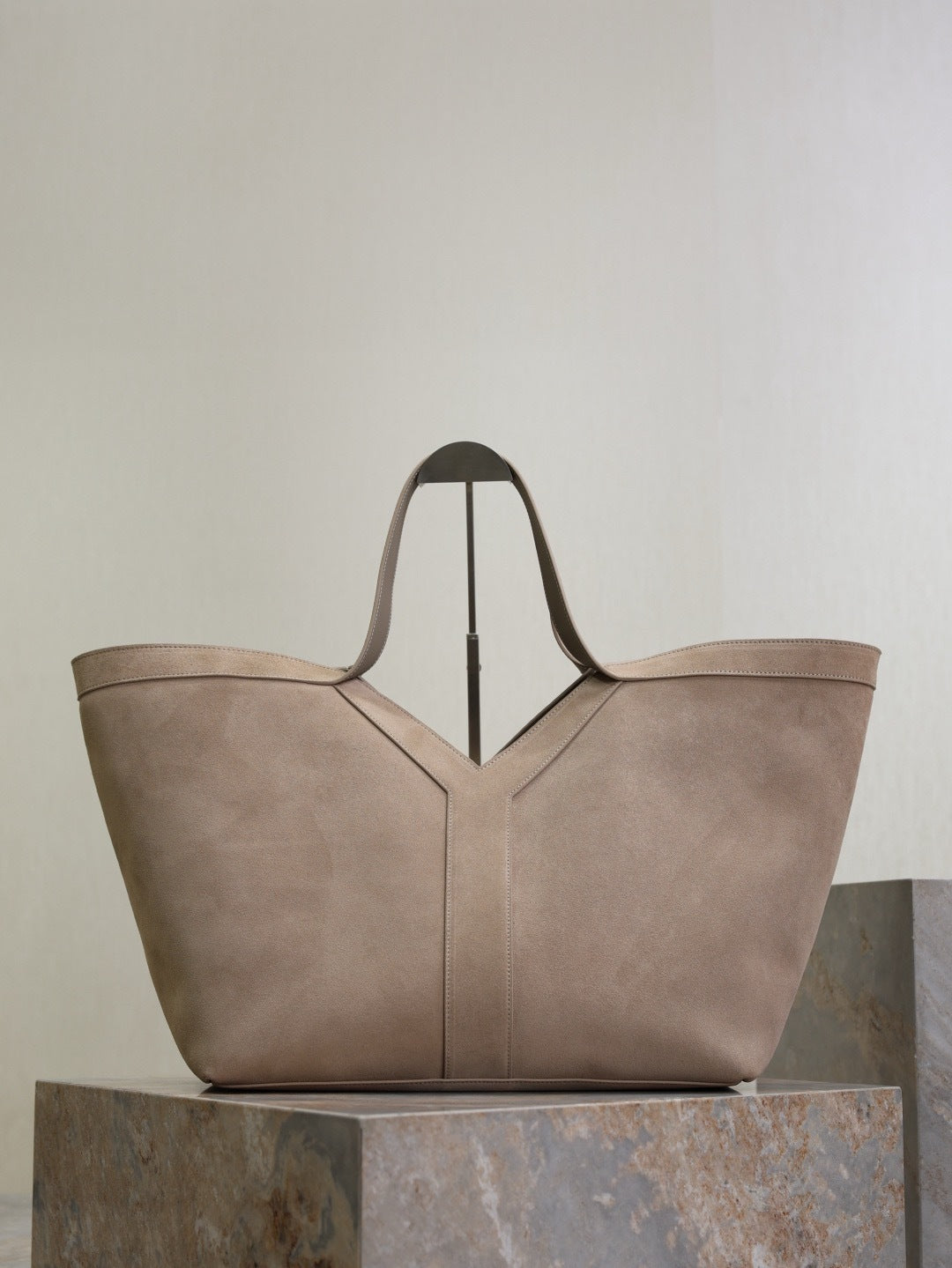 Y Suede & Calfskin Logo Tote Bag  |Premium Quality |