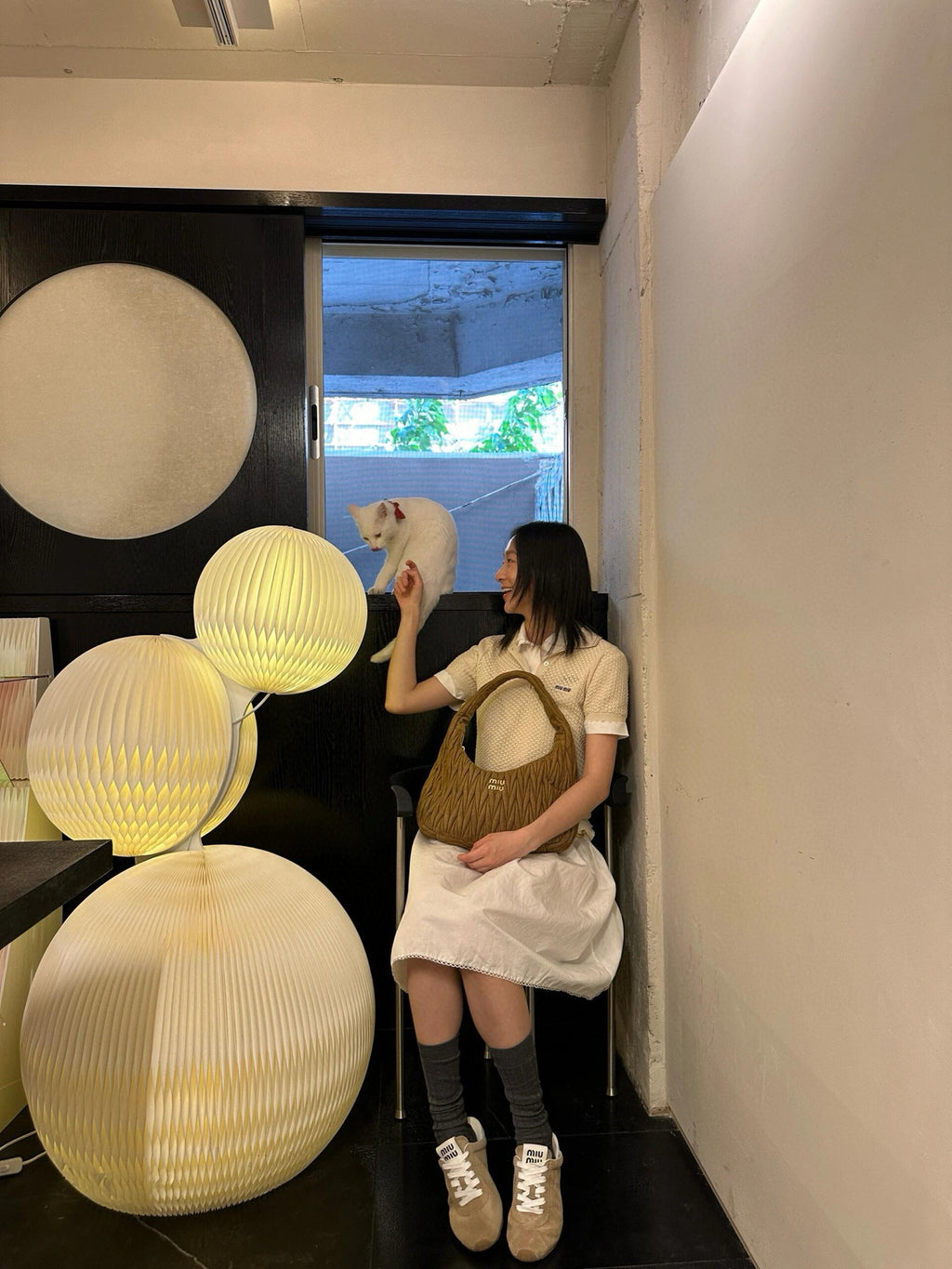 Quilted Suede-Lambskin Shoulder Bag