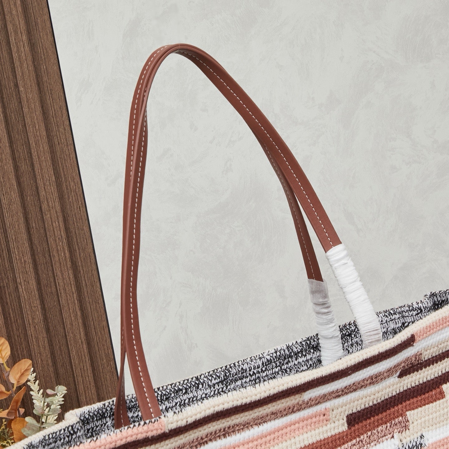 Handwoven Rainbow Embroidered Raffia Tote Bag