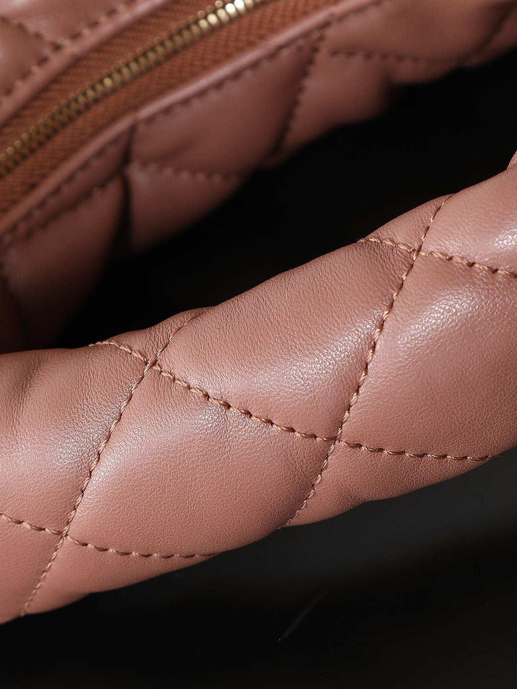 ICare Baby Pink Napa Leather Croissant Shoulder Bag