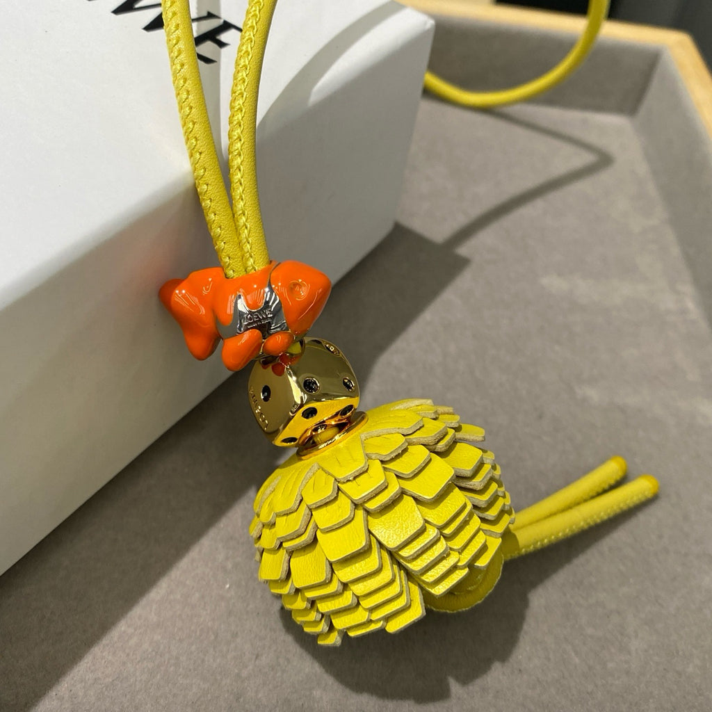 Beaded Leather Goldfish Charm 🐟