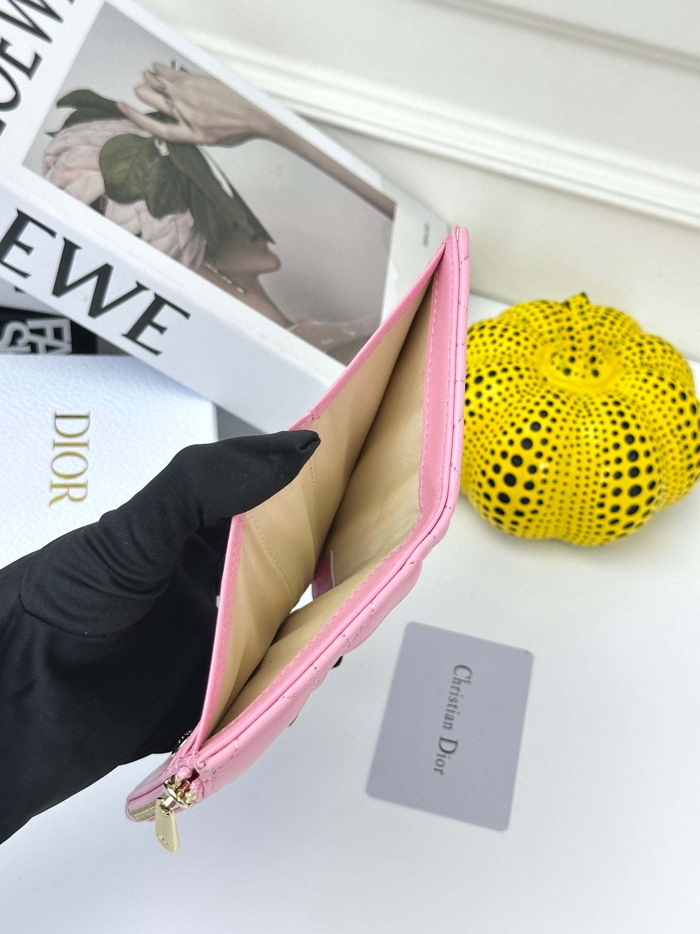 D Bow Logo Card Holder | S2867/ S2866| Lambskin |