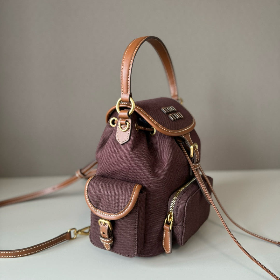 Premium Canvas &  Calfskin College-Style Backpack – JKS