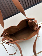 Y Soft-Grain Leather Tote Bucket Bag