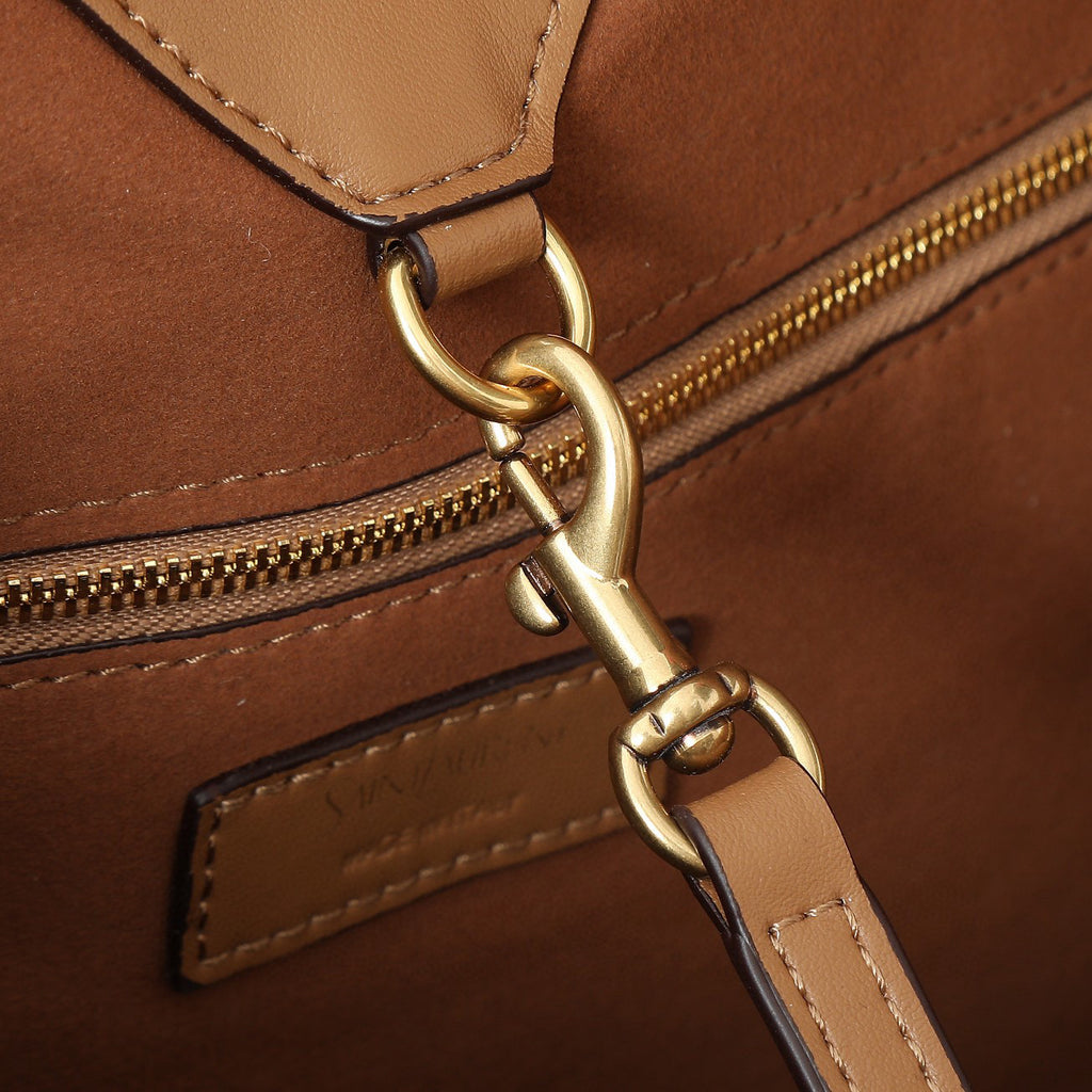 Y Elegant Soft Leather Suede-Lined Tote Bag