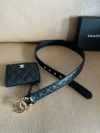 Black & Gold Quilted Belt