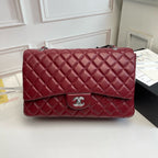 Maxi Quilted Flap Bag in Lambskin — 33cm