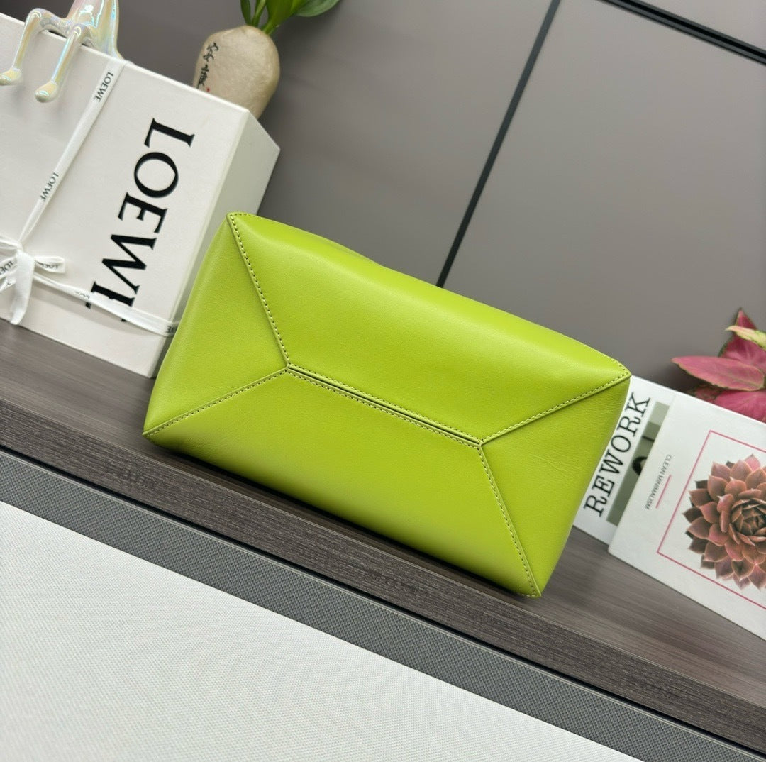 Glossy Leather Puzzle Fold Tote