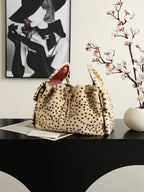 Spotted leopard plush Hobo bag (Premium quality )