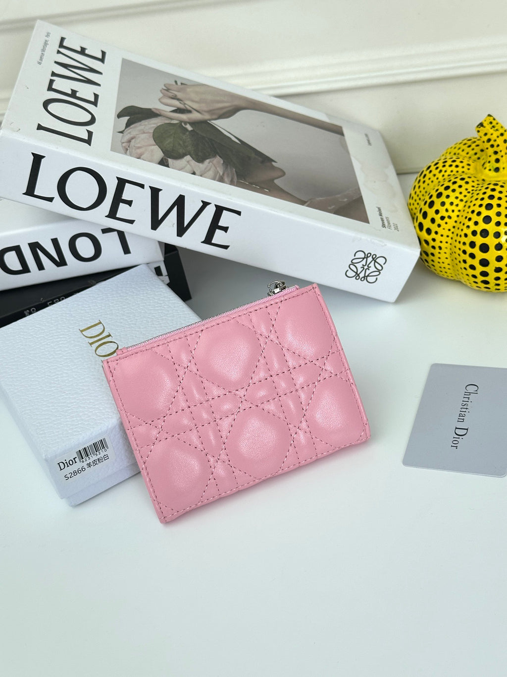 D Bow Logo Card Holder | S2867/ S2866| Lambskin |