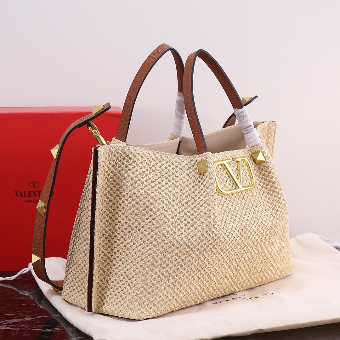 Handwoven Studded Tote Bag