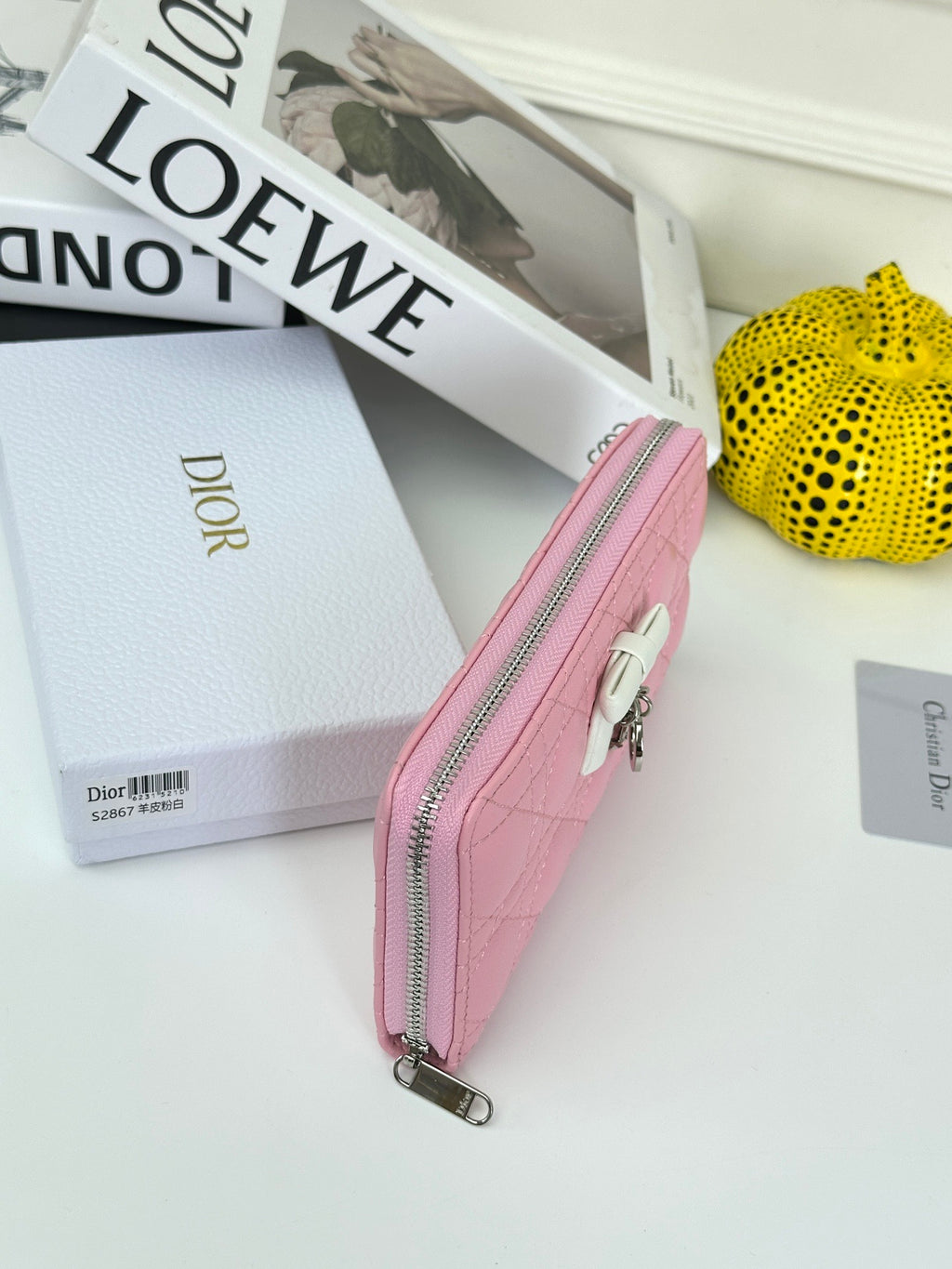 D Bow Logo Card Holder | S2867/ S2866| Lambskin |