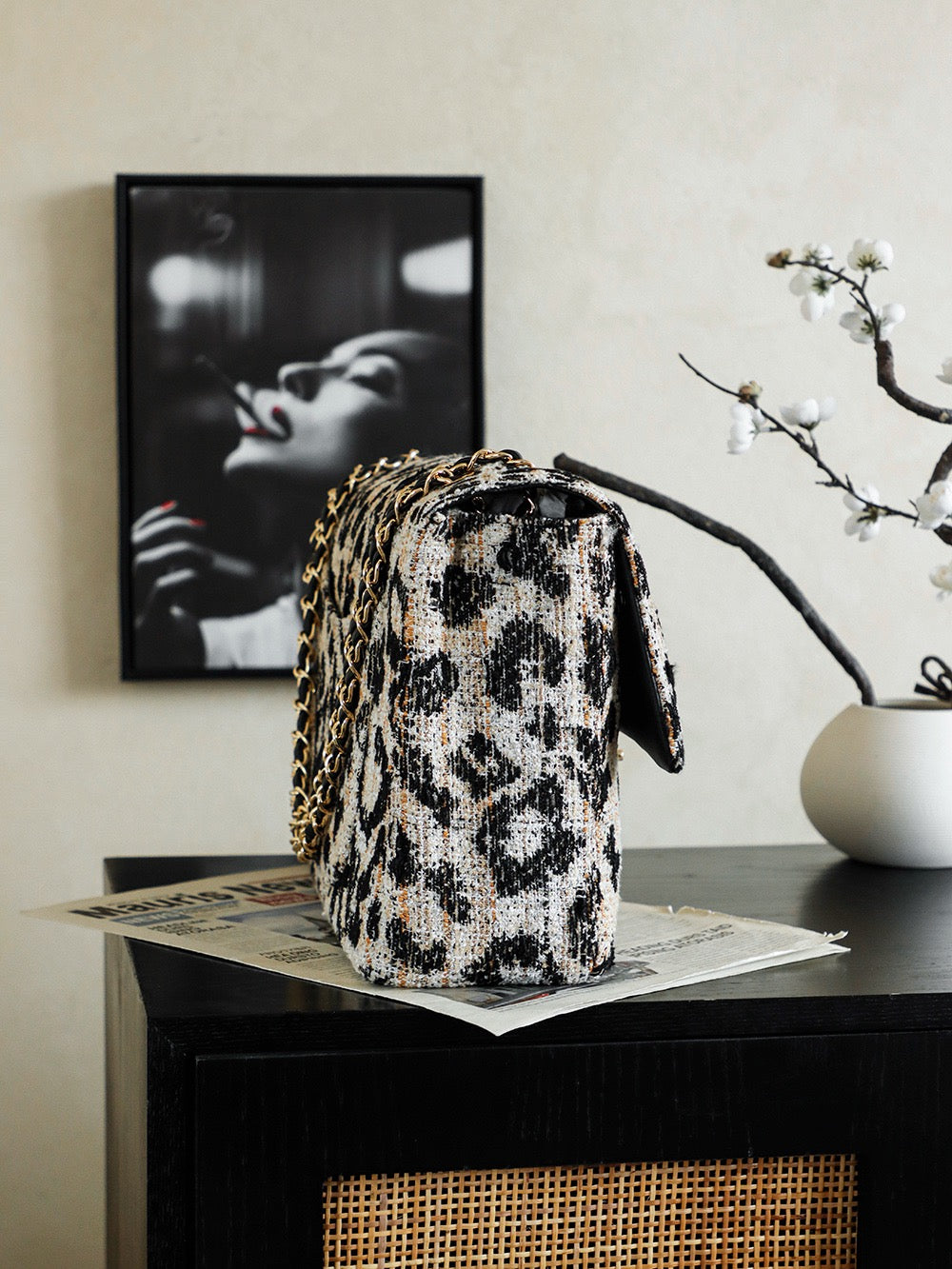 26A Leopard Tweed CF Bag | Premium Quality