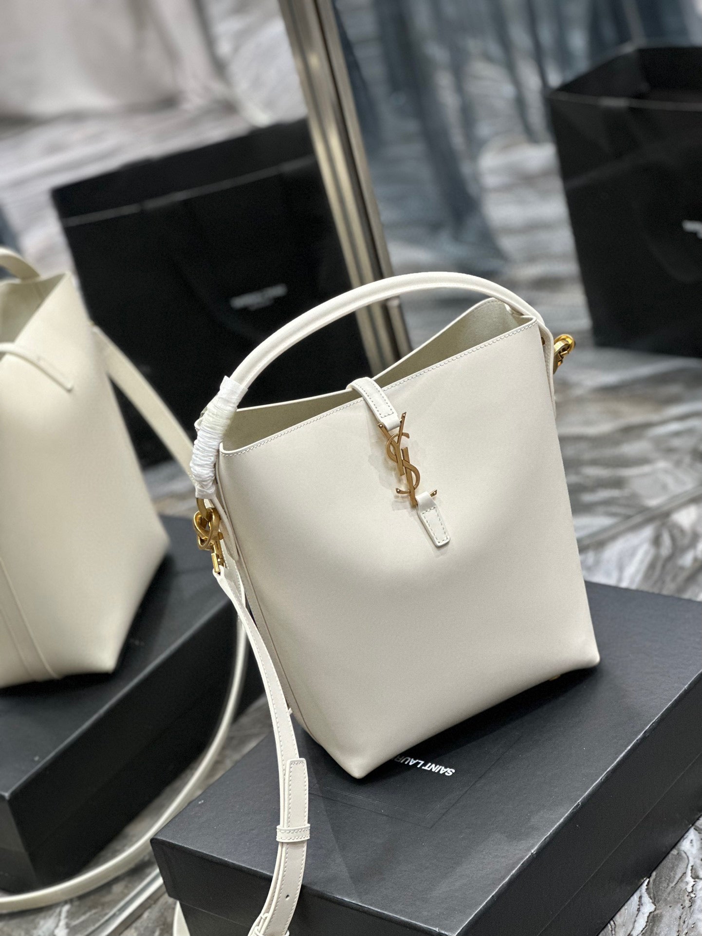 Y*S*L Bucket Bag in Original Italian Calfskin