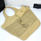 ICARE Natural Raffia Large Handwoven Tote Bag (High quality )