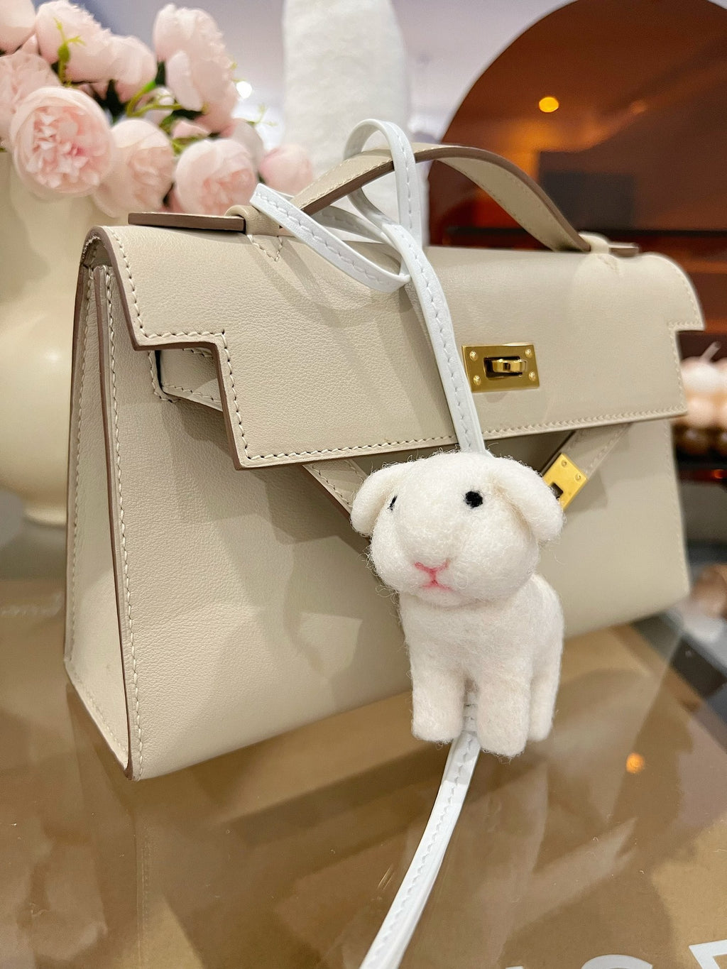 Felt & Leather Bunny Charm 🐰