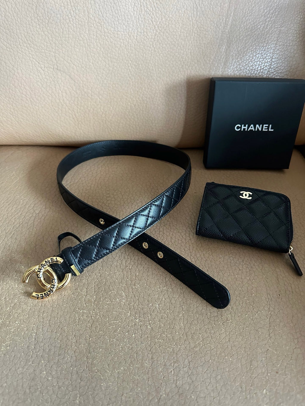 Black & Gold Quilted Belt
