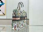 D Book Tote ( WHITE FLORAL)