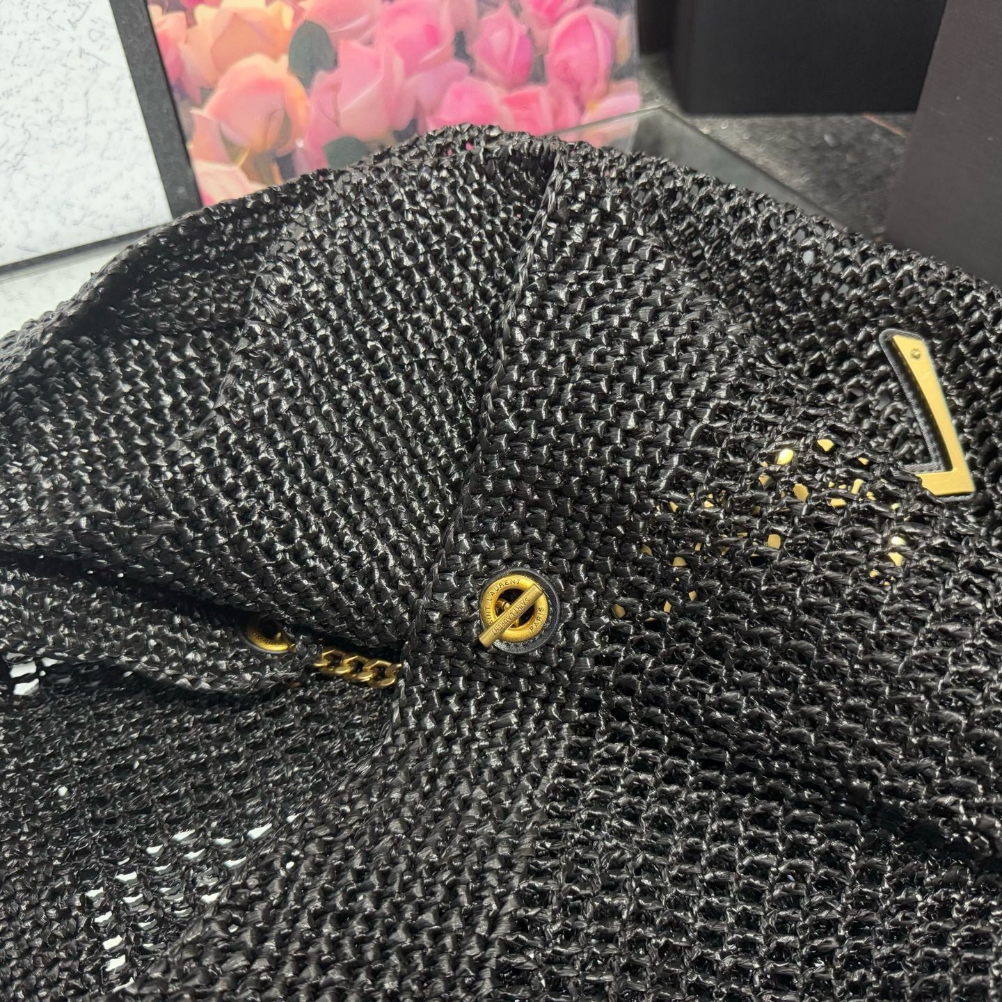 ICARE Woven Raffia Logo Tote (Premium Quality )