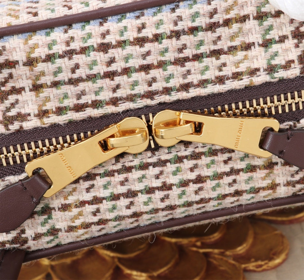 Houndstooth Structured Shoulder Bag (Premium Quality)