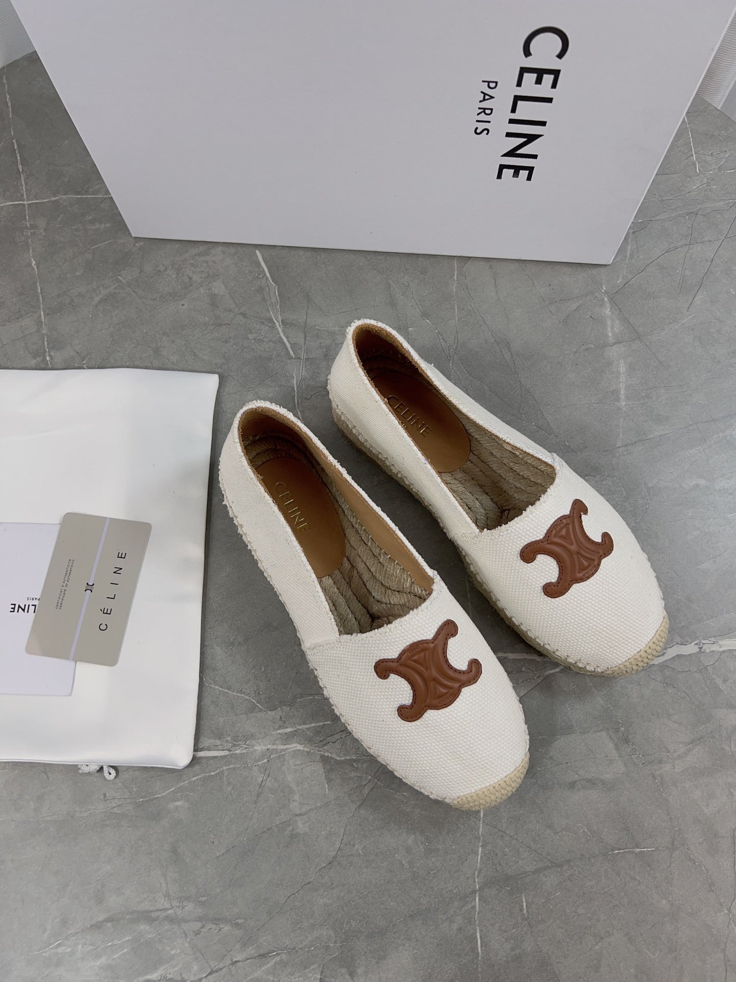 CE*LI*NE Tweed Slip-On Shoes