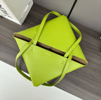 Glossy Leather Puzzle Fold Tote