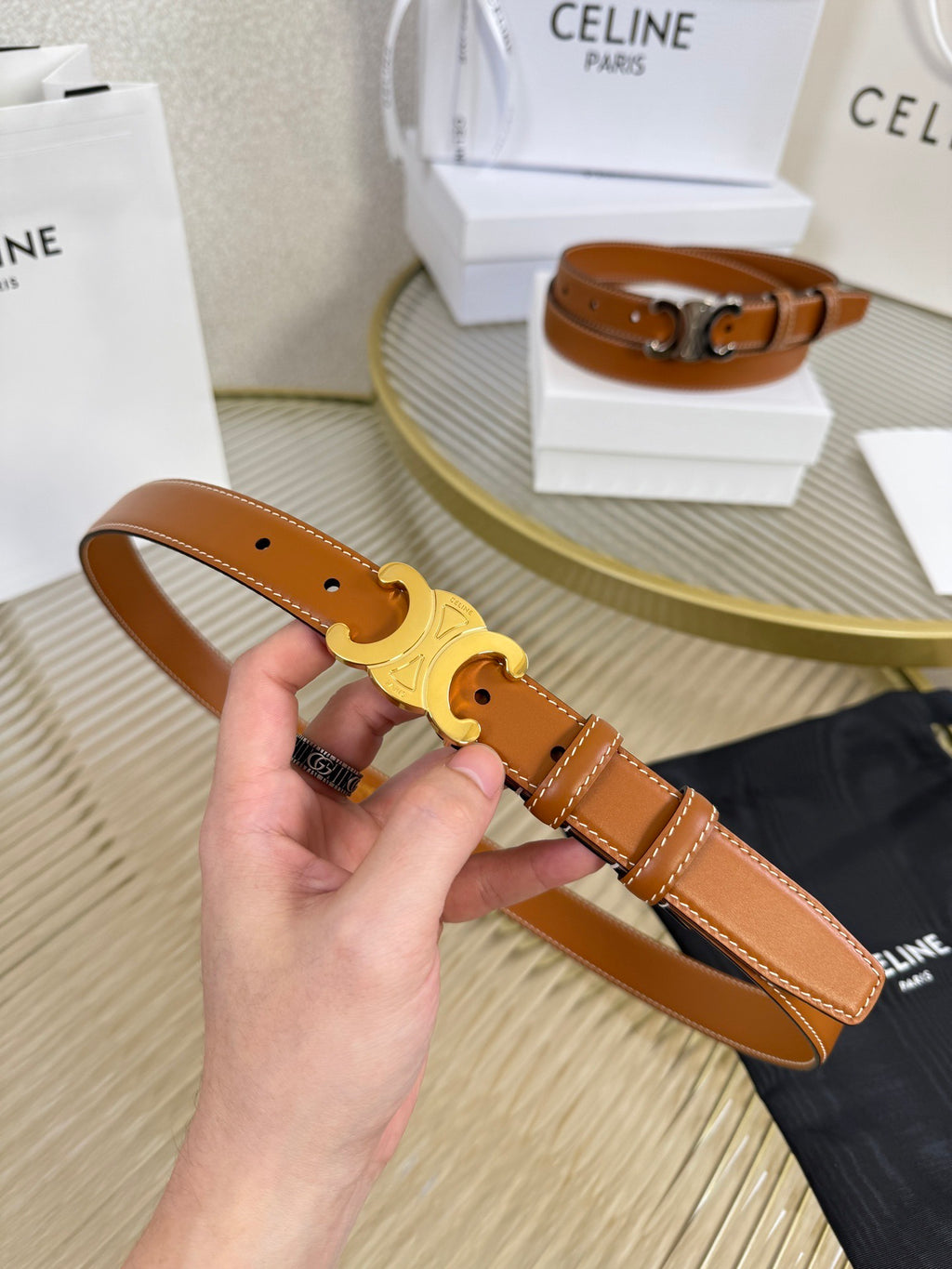 Triomphe Buckle Belt — 25mm